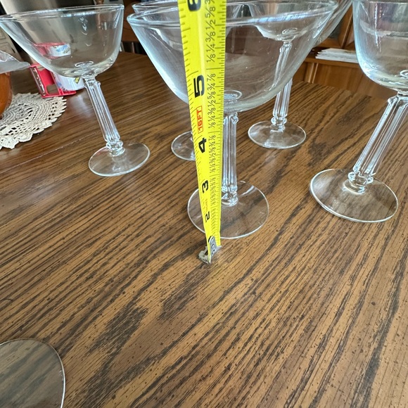 Vintage square stemmed champagne, glasses set of six - Picture 4 of 7